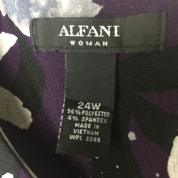 Alfani Floral-Print A-Line Plum Watercolor Dress - Picture 4 of 8